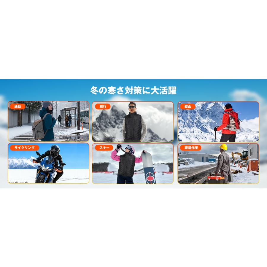 電熱ベスト ヒーターベスト バッテリー付き 15箇所発熱 3段階