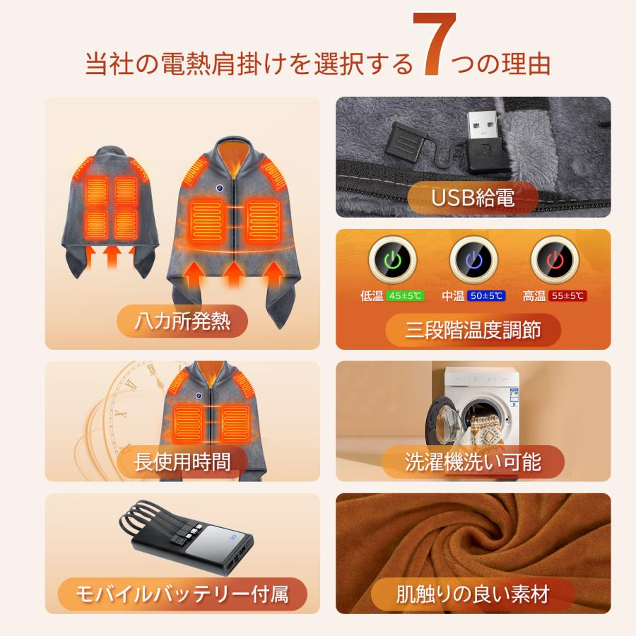 電気毛布 モバイルバッテリー付き 電気ブランケット 肩掛け 電気毛布 モバイルバッテリー付き 電気ブランケット 肩掛け