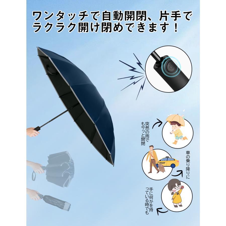 折りたたみ傘 晴雨兼用 自動開閉 12本骨 逆折り畳み傘 男女兼用 折りたたみ傘 晴雨兼用 自動開閉 12本骨 逆折り畳み傘 男女兼用