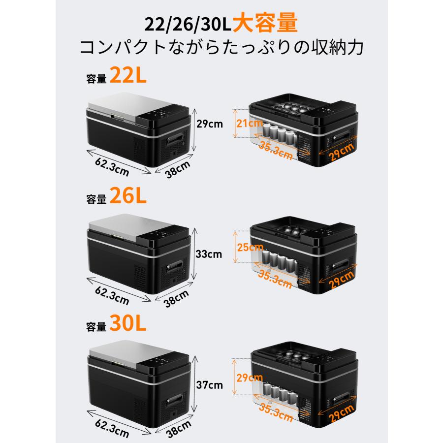 車載冷蔵冷凍庫 クーラーボックス バッテリー式 大容量 -20℃〜20 車載冷蔵冷凍庫 クーラーボックス バッテリー式 大容量 -20℃〜20