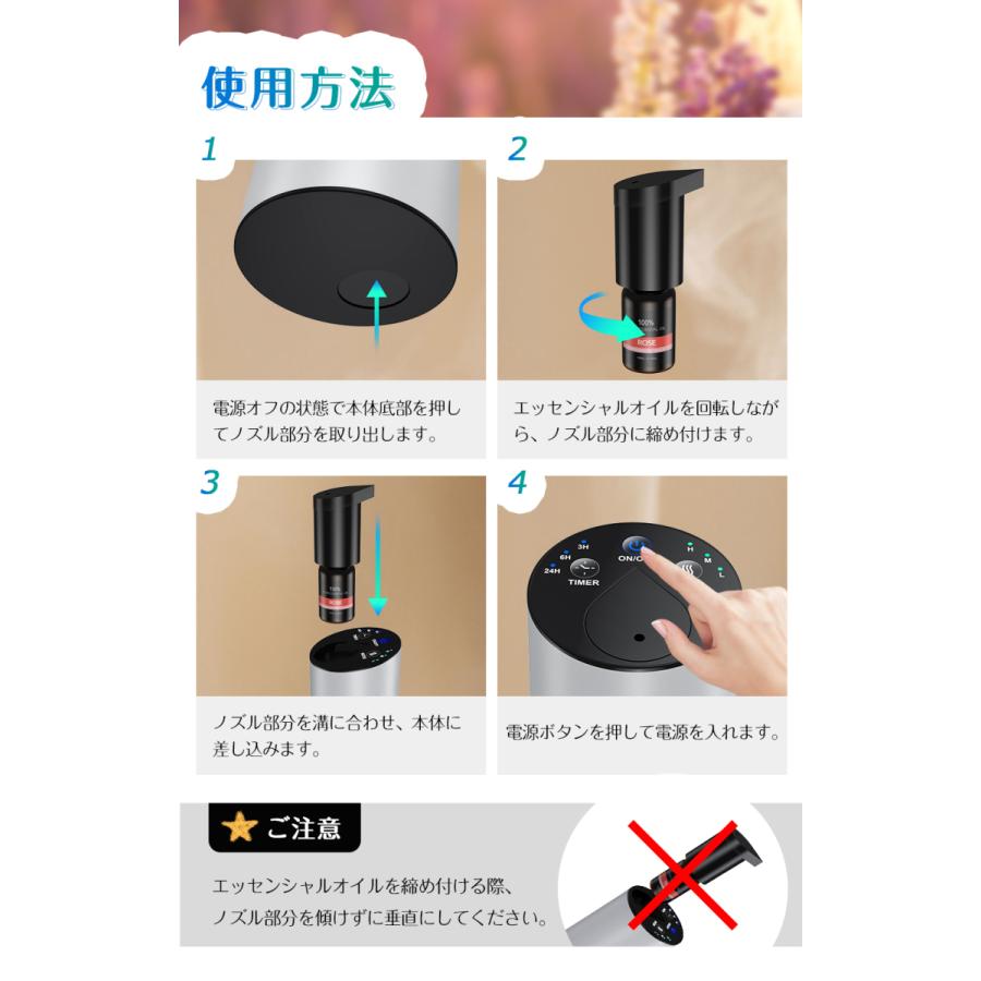 Amison 【精油4本付き】アロマディフューザー 噴霧式ディフューザー