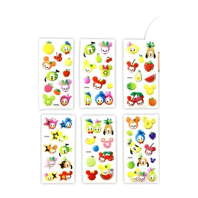 ディズニーフルーツぷっくりミニシール 6種類柄1セット ディズニー