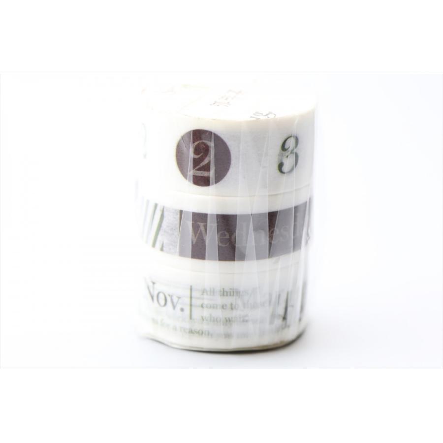 日付 曜日 月のマスキングテープ3本セット コーヒー系 各15mm 3m 輸入品 M Lf45 7738 日付シール専門店 アウトレット 通販 Yahoo ショッピング