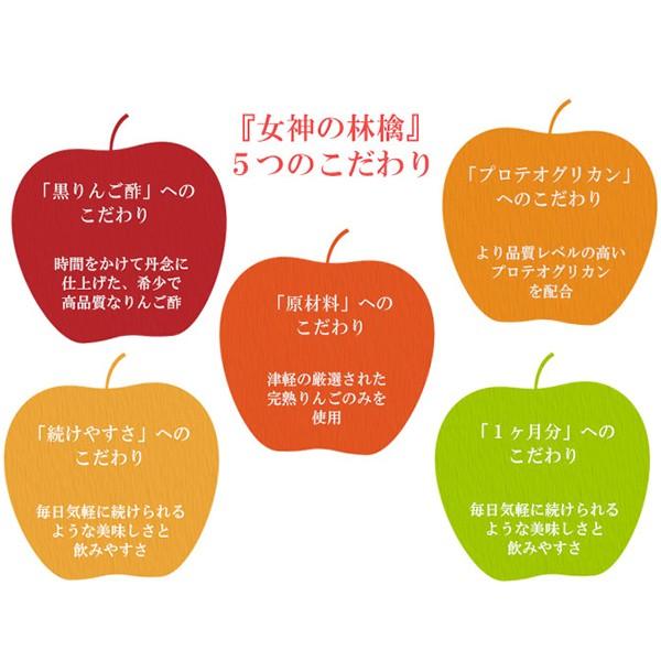 りんご酢 プロテオグリカン 女神の林檎 500mL (6本セット) 黒りんご酢 無添加 カネショウ カートン あおもりPGの画像