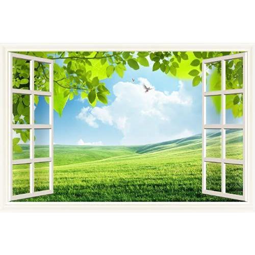 東宝 タペストリー 窓外風景 草原 自然景色 青空 樹の下 横幅150cm 縦