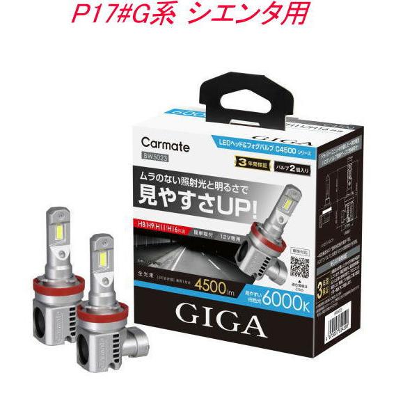 送料無料！(定形外大発送) GIGA LEDヘッド&フォグバルブC4500 6000K H8