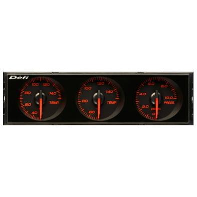 Defi ディンゲージ 3連メーター アンバーレッド/レッド 【DF14404