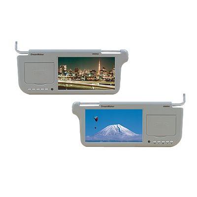 車検対応」9インチ液晶サンバイザーモニター【VM090Aベージュ】左右2個 
