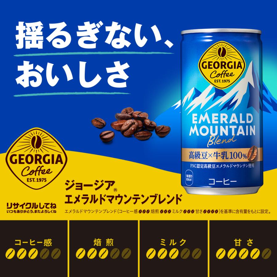 ジョージア 缶コーヒー よりどり 90本(30本×3ケース) 組合せ自由 選べる 185g 250g 缶 エメマン ブラック 微糖 箱買い まとめ買い 送料無料 | ジョージア | 03