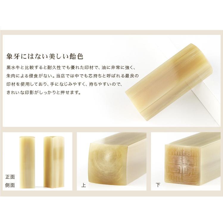 オランダ水牛の15mm 定価 2万円の印材です オランダ水牛（印鑑タイプ） どうぶつ印鑑工場 名入れ工場