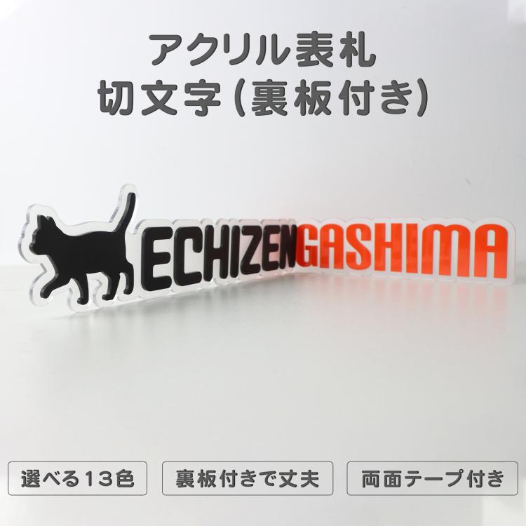 表札 戸建 おしゃれなアクリル表札 切文字 裏板付き サイズ 自由