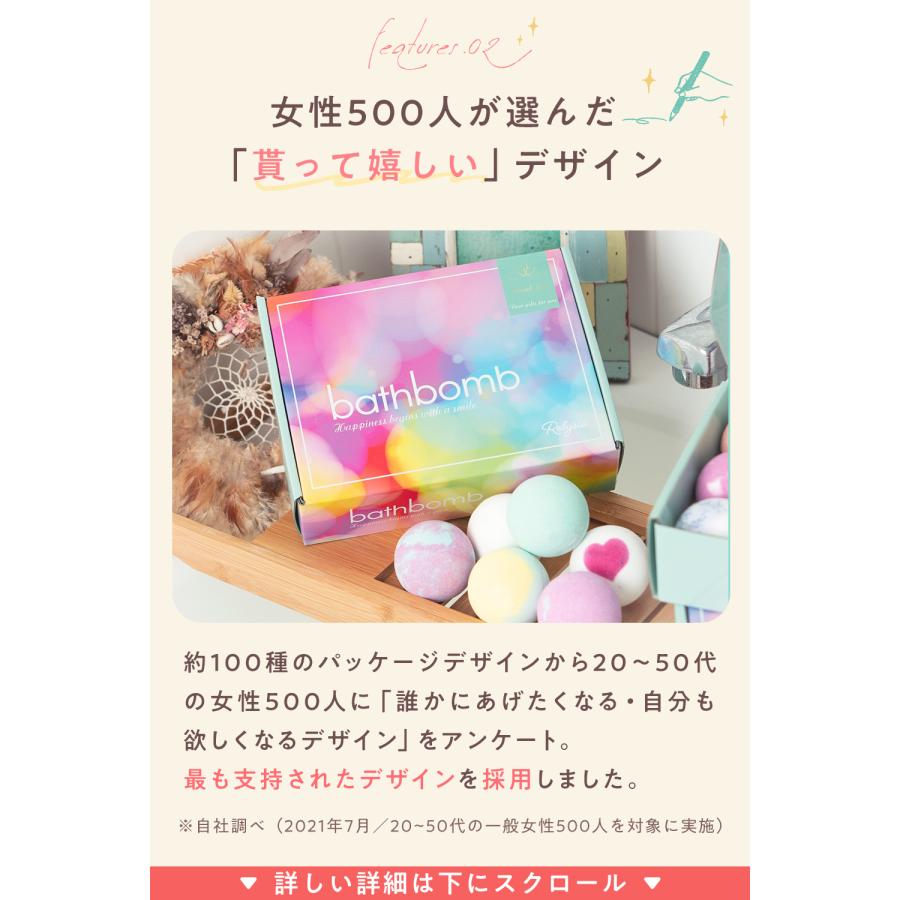 バスボム 入浴剤 ギフト プレゼント 誕生日 冬ギフト 女性 Relysia -レリシア- 12個 セット 女子 バスボール おしゃれ 贈り物 かわいい クリスマス 友達 母 | Relysia | 04