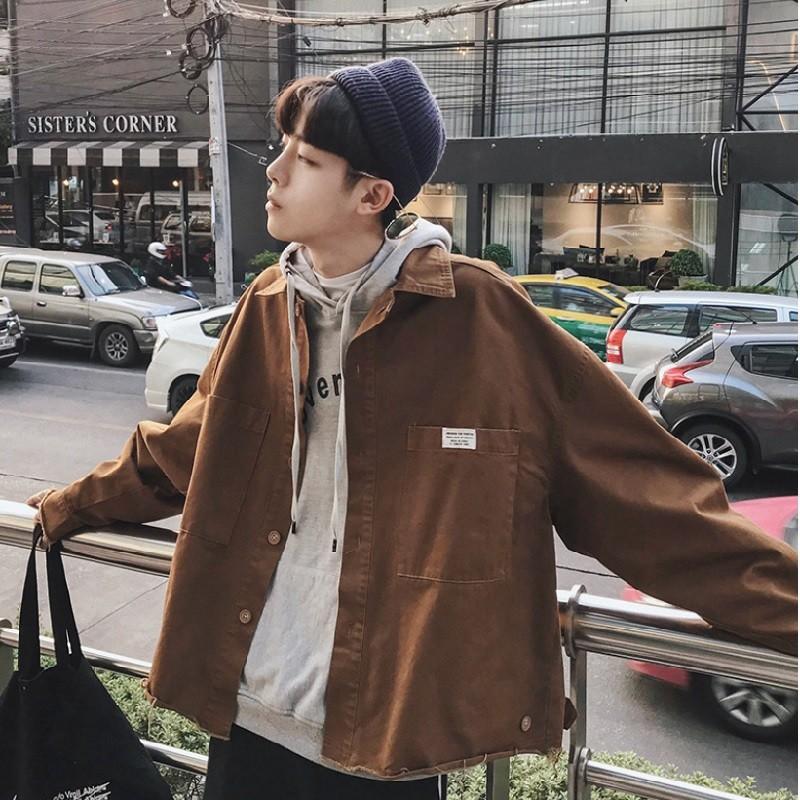 送料無料 メンズ コーチジャケット ブルゾン シャツ ジャケット おしゃれ シンプル カジュアル シャツジャケット アウター 秋冬 オーバーサイズ El Hkhshop 通販 Yahoo ショッピング