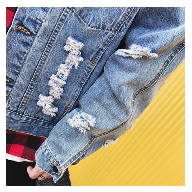 送料無料 メンズ ジャケット ジージャン 長袖 ダメージ加工 人気 デニム ストリート 無地 Gジャン カジュアル ユニセックス トレンド El Hkhshop 通販 Yahoo ショッピング