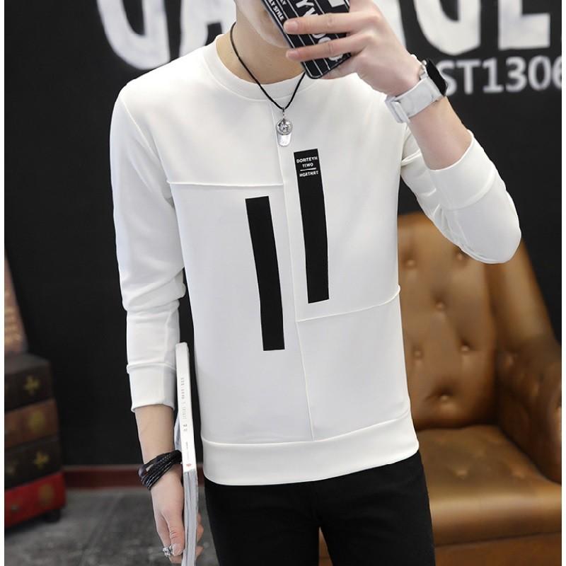 送料無料 メンズ Tシャツ シャツ 七分丈 長袖 春夏 モノトーン 韓国 ロングtシャツ ロンティー ロンt シンプル 黒白 カジュアル オシャレ El Hkhshop 通販 Yahoo ショッピング