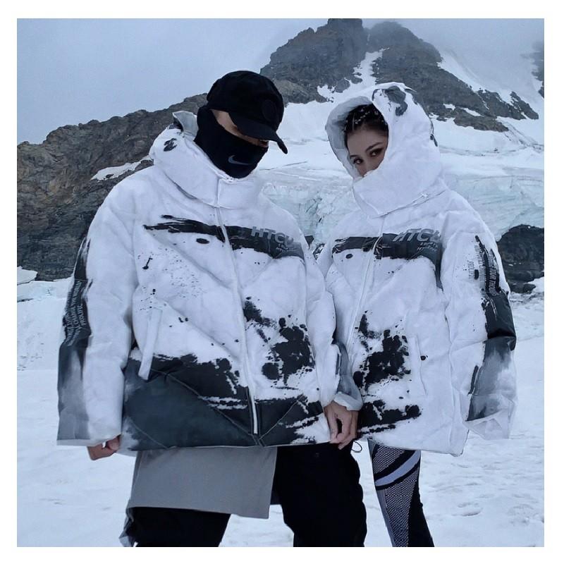 送料無料 ユニセックス メンズ レディース アウター ジャケット コート ロング フード 防寒 冬 登山 モノトーン ハイネック オーバーサイズ El Hkhshop 通販 Yahoo ショッピング