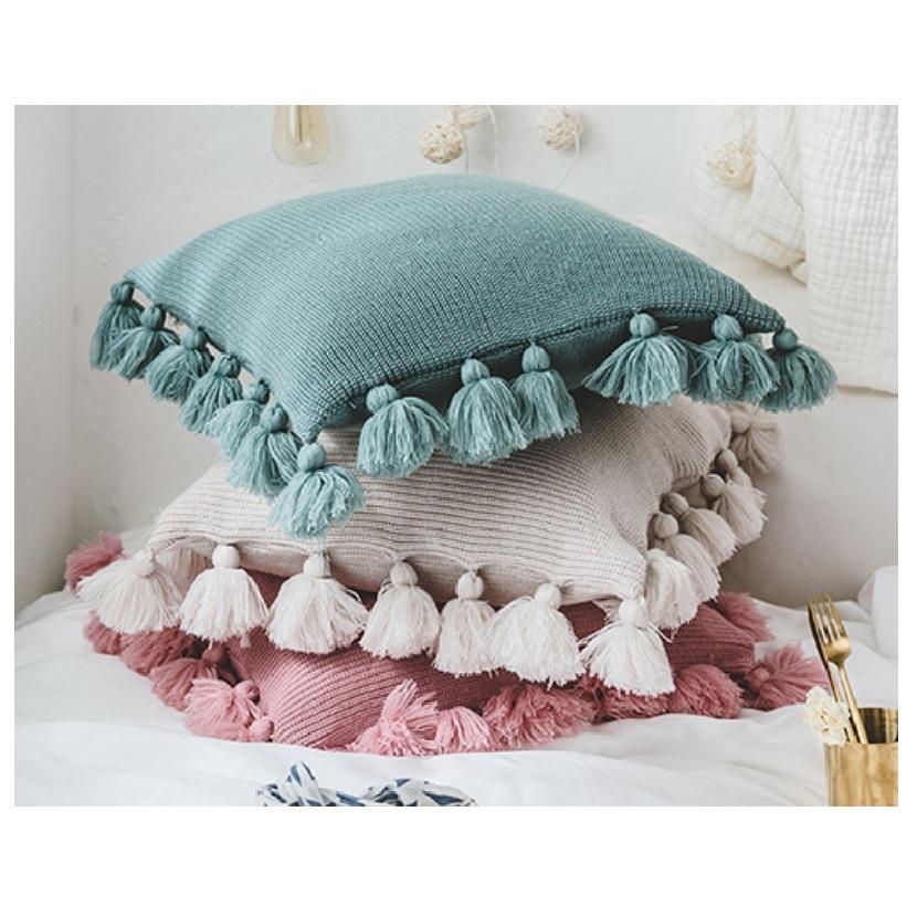 送料無料 クッションカバー インテリア タッセル ポンポン付き ニット クッションカバー 秋冬 暖かい かわいい おしゃれ 韓国インテリア プレゼント El Hkhshop 通販 Yahoo ショッピング