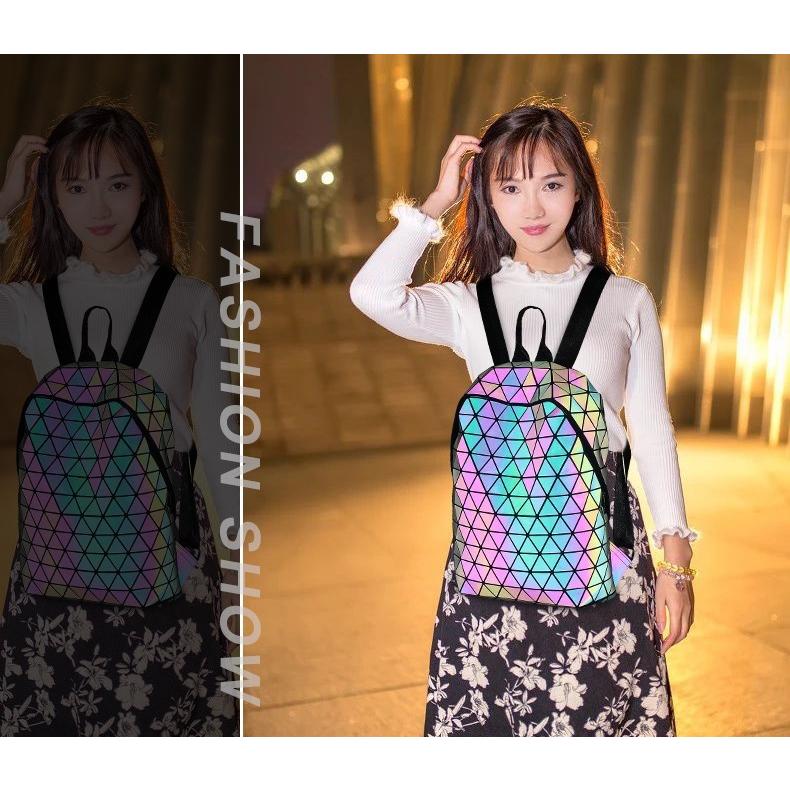 送料無料 レディース メンズ リュックサック バックパック 幾何学柄 学生用リュック ファッション 通勤 通学 クロスバッグ 夜光 Puレザー El Hkhshop 通販 Yahoo ショッピング