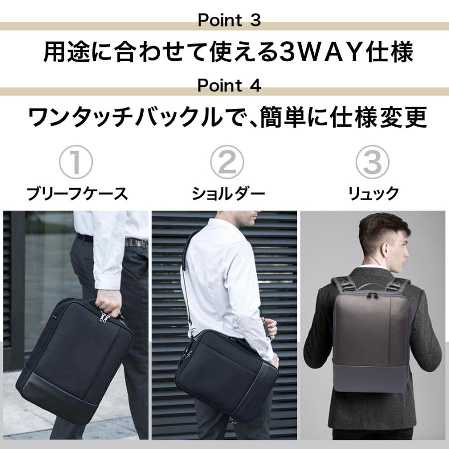 3WAY ビジネスリュック ビジネスバッグ パソコンバッグ スクエア