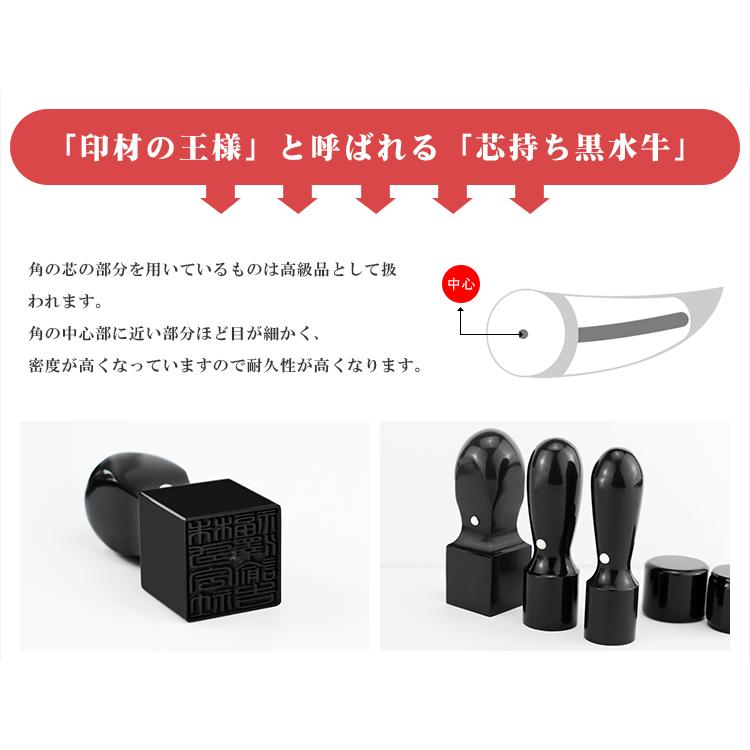 黒水牛3本セット・法人印鑑・会社印鑑・代表者印・銀行之印・角印 実印