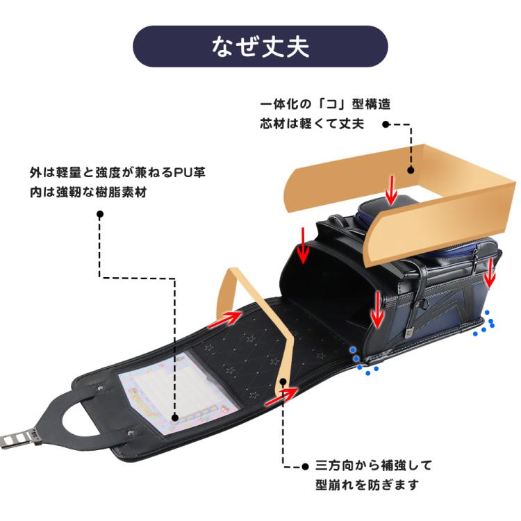男の子 ランドセル 激安 ランドセル かっこいい A4入学祝い   軽い 軽量 大容量 おまけ付き 特典付き 安全 おしゃれ  7年保証【ランドセル・ダイヤ】_4