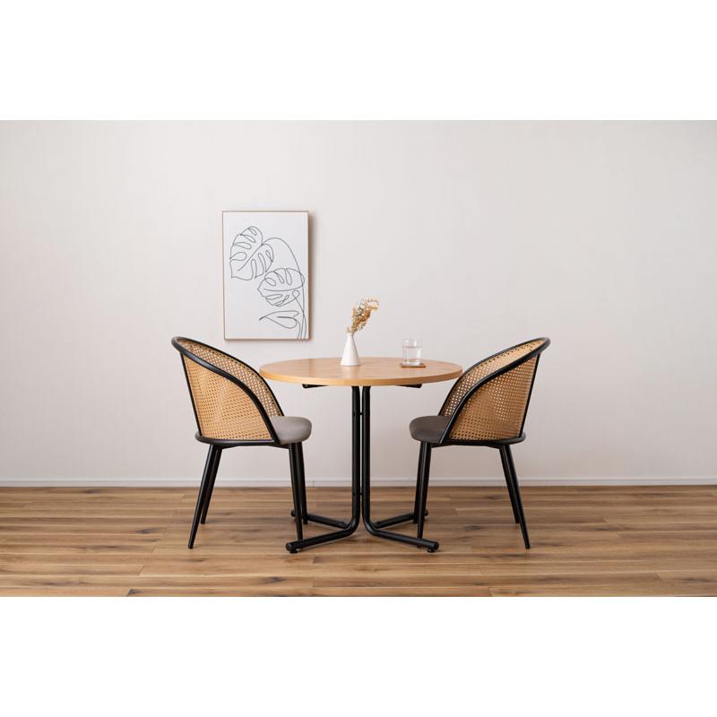 東谷 チェア 2脚セット ダイニングチェア ダークグレー アームレス