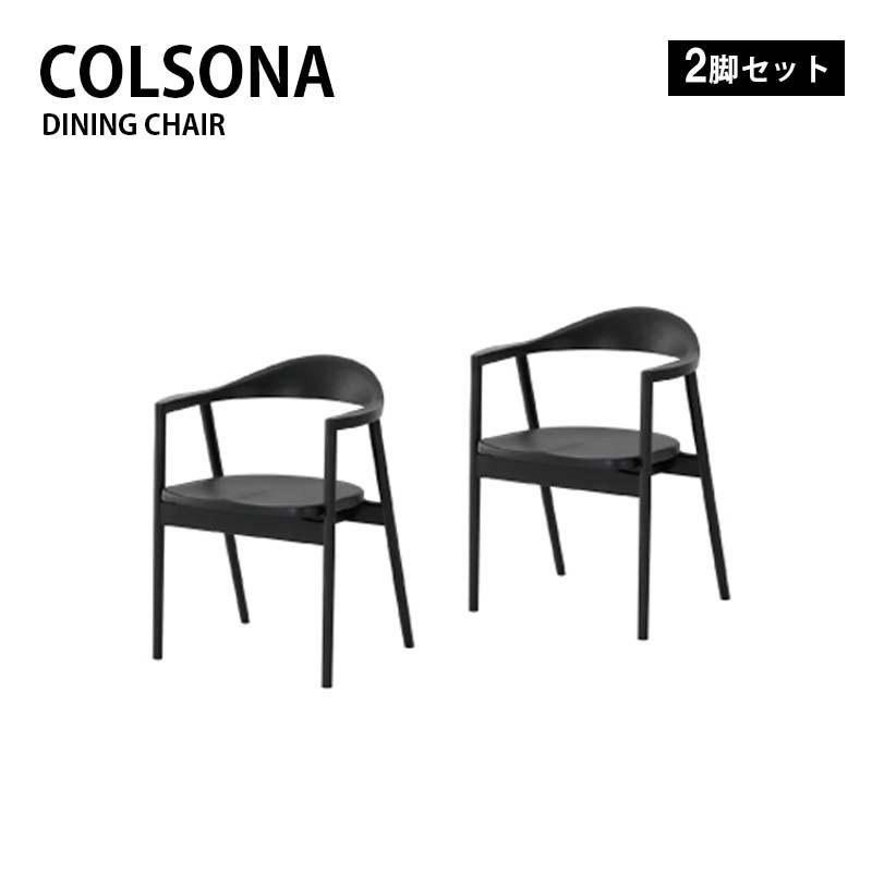 チェア 2脚セット ダイニングチェア COLSONA コルソナ ブラック BK