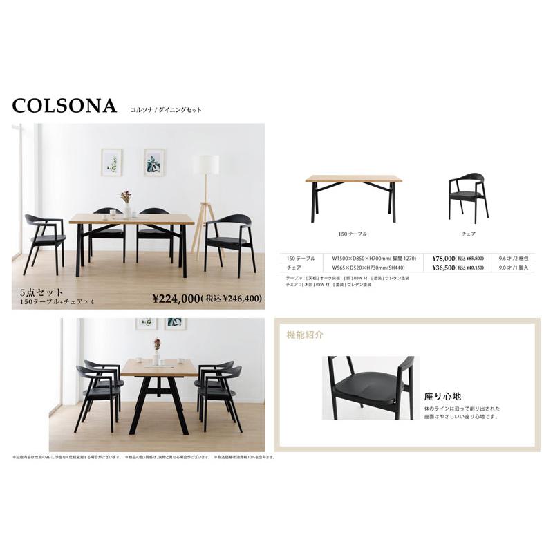 チェア 2脚セット ダイニングチェア COLSONA コルソナ ブラック BK