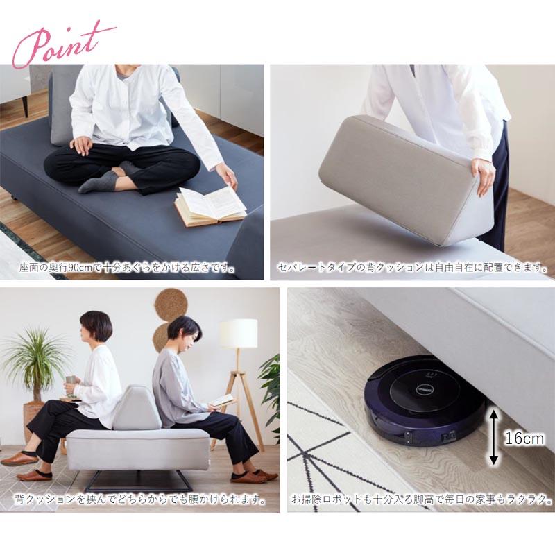 Meuble ソファ 幅200cm リバティII 背+置きクッション2個付き