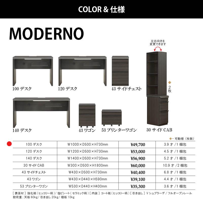 シギヤマ家具工業 100デスク 幅100cm デスク 組合わせ Moderno ワーク