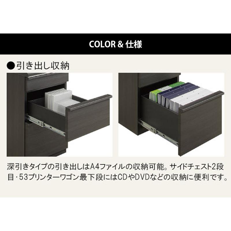 シギヤマ家具工業 デスク4点セット 120デスク/43サイドチェスト/30