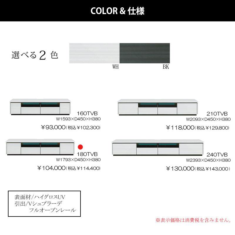 TVボード テレビ台 幅180cm ラッシュ BK/ブラック テレビボード