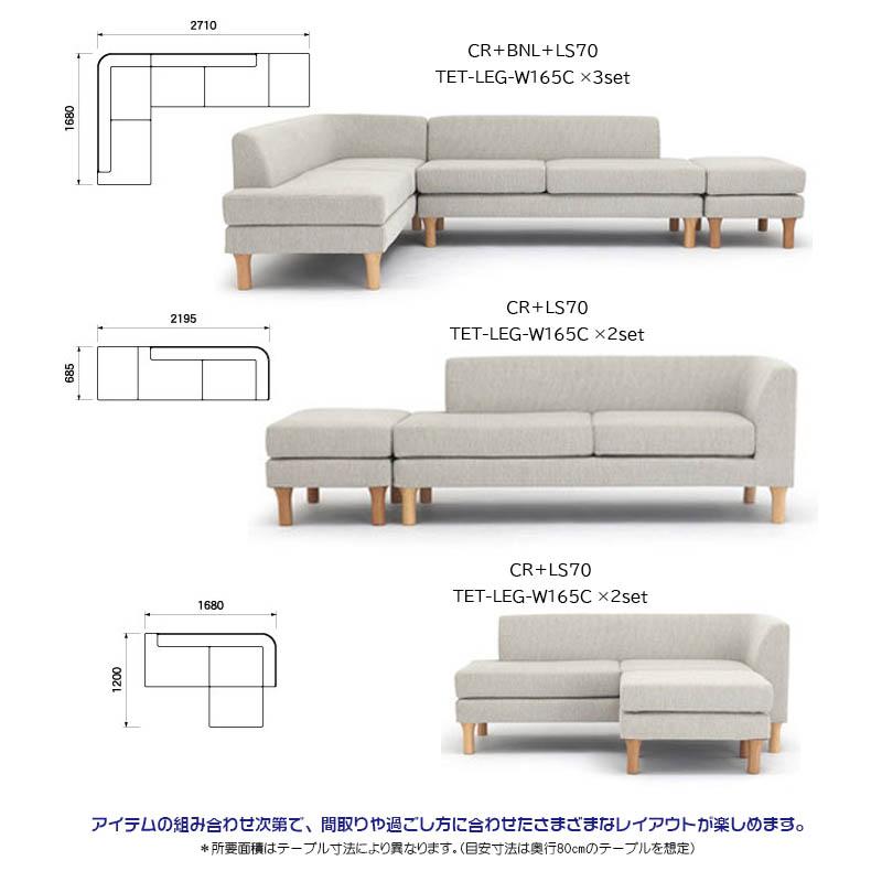 テット カウチ ソファ 2P 二人掛け ファブリック フルカバーリング