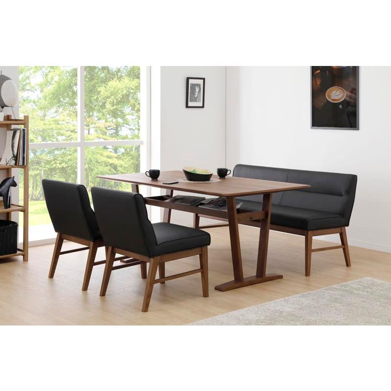 ★シギヤマ家具　天然木　ウォルナット材　2脚セット チェア 2脚セット ダイニングチェア WALT ウォルト 幅50cm 肘