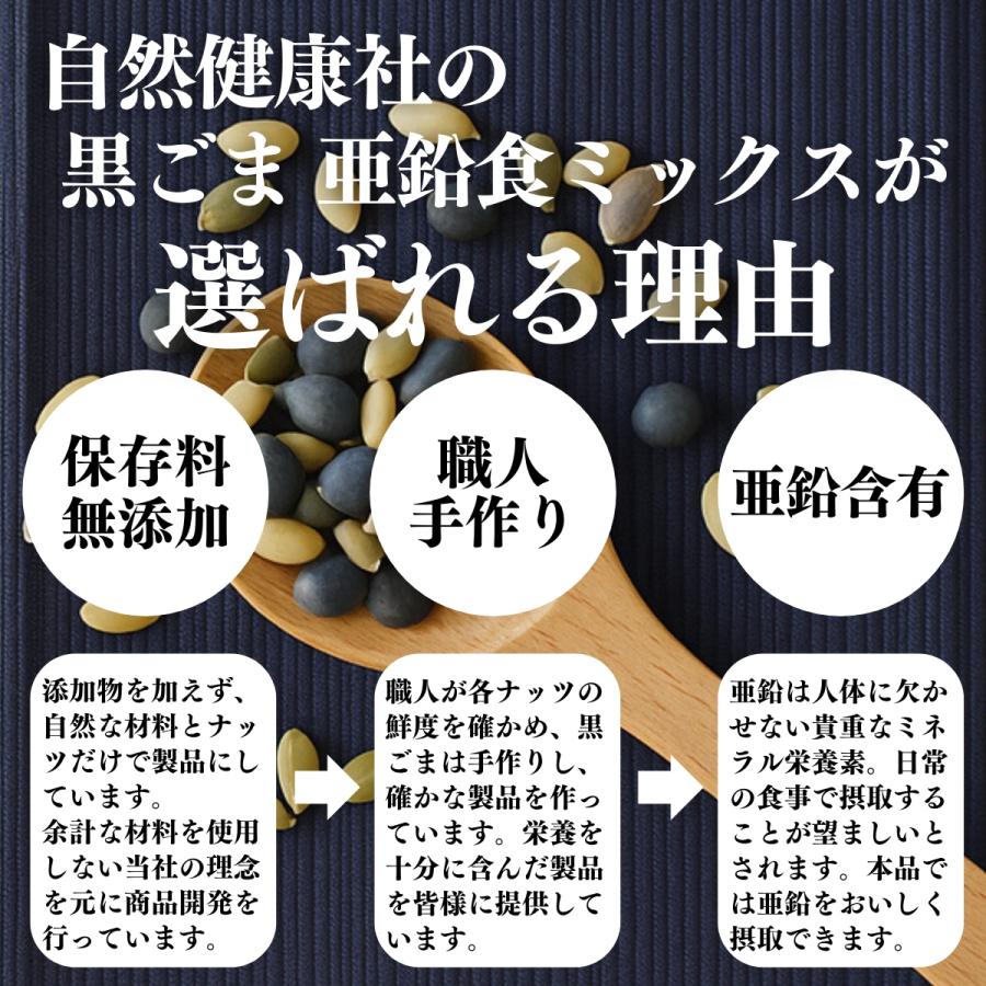 自然健康社 亜鉛食ミックス 大袋 500g 黒ごま 松の実 かぼちゃの種