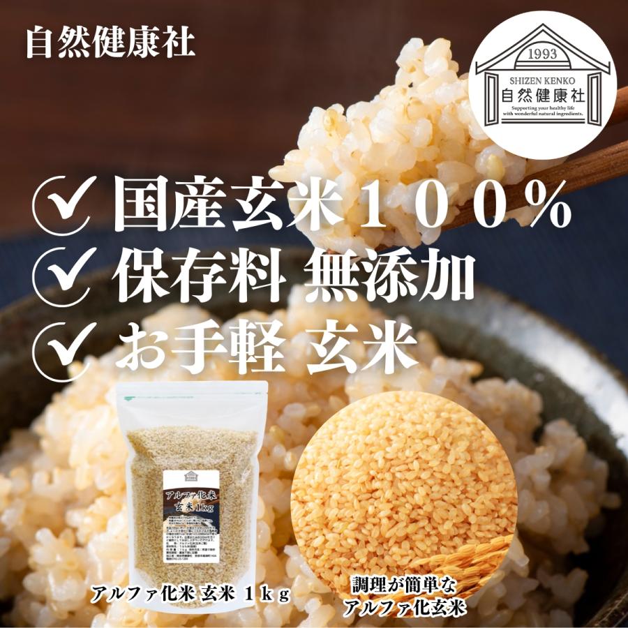 自然健康社 アルファ米 玄米 1kg×2個 アルファ化米 5年保存 業務用