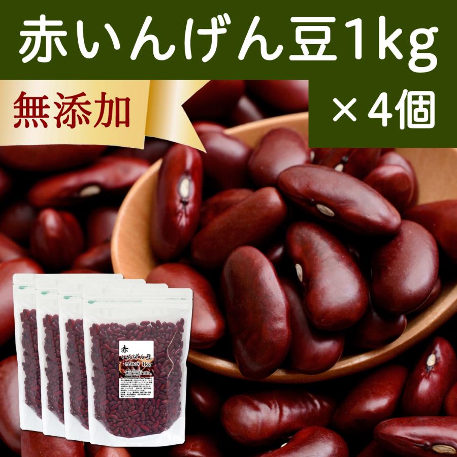 2021人気特価 赤インゲン豆 金時豆 【値下げ】 1kg×4個 無添加 いんげん豆