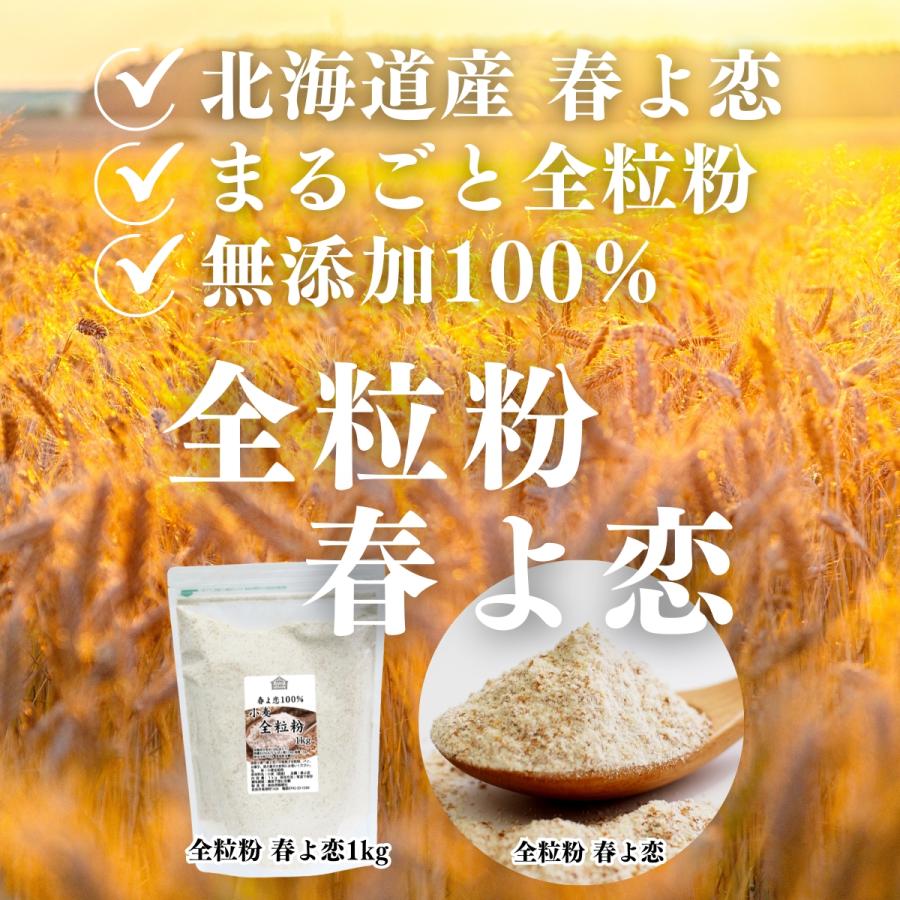 全粒粉 春よ恋 1kg×2個 小麦粉 国産 強力粉 パン用 業務用｜hl-labo｜06