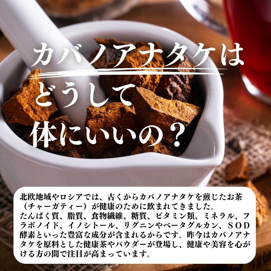 カバノアナタケ粉末 500g×5個 カバノアナタケ茶 チャーガ茶 チャガ茶の画像