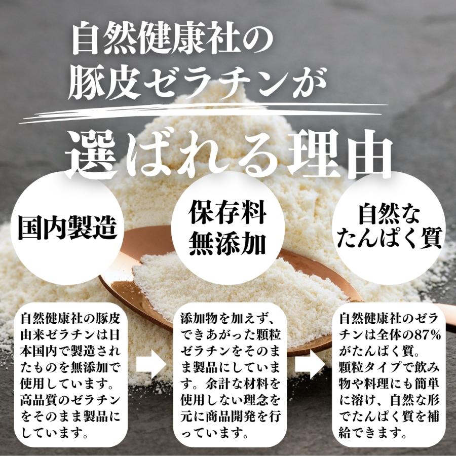 自然健康社 豚皮 ゼラチン 100食×3個 パウダー 無添加 業務用 粉末
