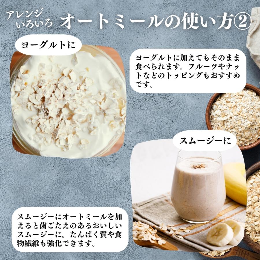 オートミール 1kg×3個 クイックオーツ 無添加 インスタント グラノーラ シリアル オーツ麦 | 自然健康社 | 09