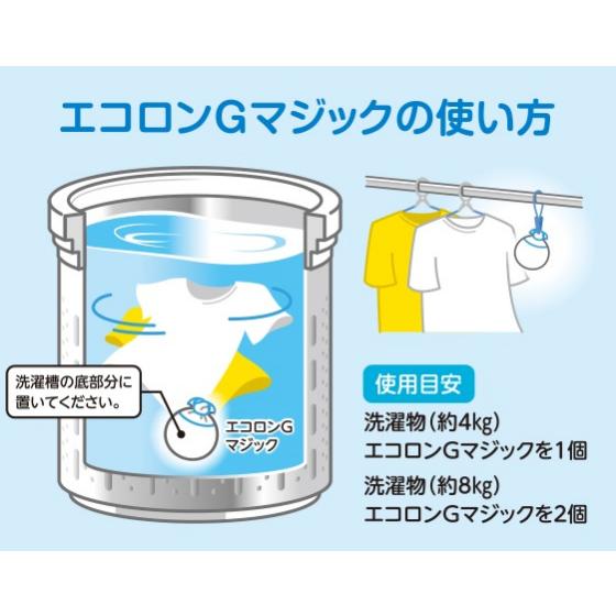 エコロンGマジック 100g×2個セット 洗濯ボール 洗濯用品 日の丸産業 洗たくボール 洗濯 ボール 除菌 防臭 消臭 生乾き 臭い 衣服 生乾き臭 対策｜hl1｜09