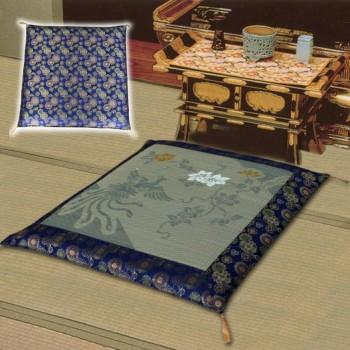 リバーシブルイグサ座布団 鳳凰柄 イグサ イ草 い草 金襴地 リバーシブル 圧縮座布団 日本製 仏前 仏具 神具 仏間