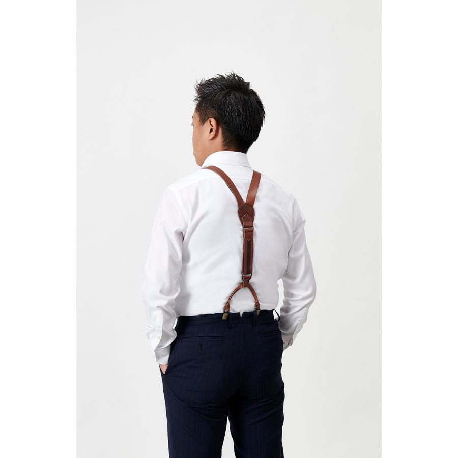 栃木レザー 牛革サスペンダー サスペンダー メンズ カジュアル 牛革