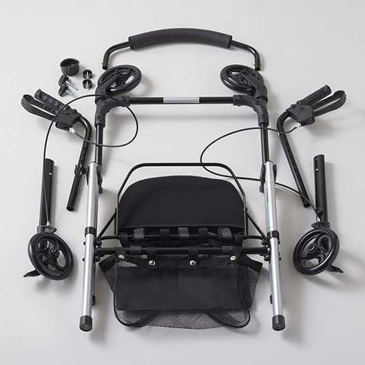 折りたたみ式シルバーカー 黒 座って休憩できる歩行車 シルバーカー 介護用品 折りたたみ式シルバー