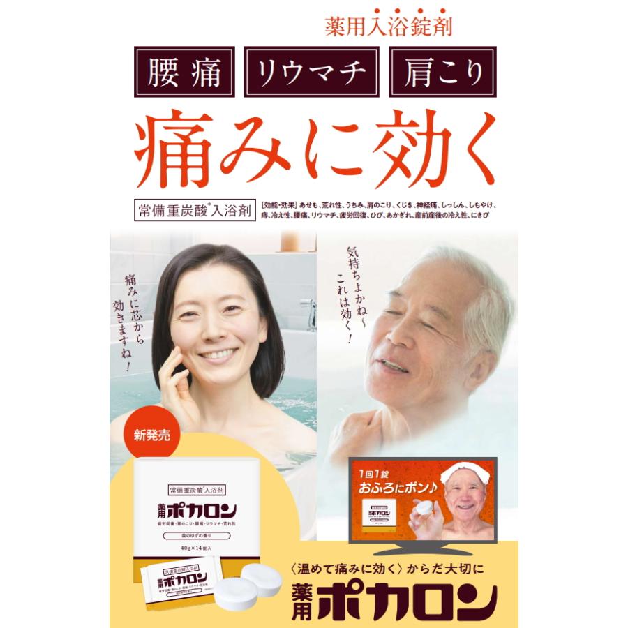 薬用ポカロン 40g×14錠入 入浴剤 肩こり 腰痛 神経痛 重炭酸 重炭酸
