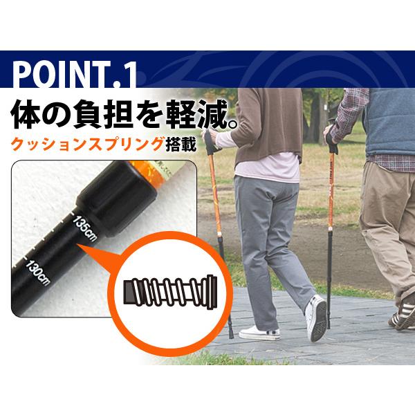 アイメディア 伸縮ウォーキングポール 2本組 杖 ステッキ ウォーキング