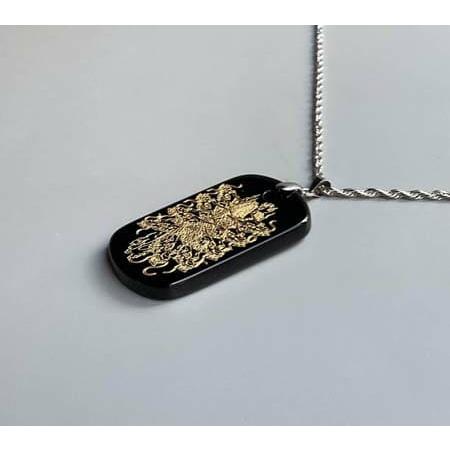 オニキスプレート 諸龍の王 九頭龍 ペンダント SV925 男女兼用 龍神