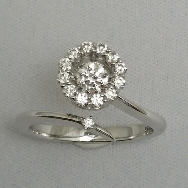 代引き不可 ダンシングストーンフラワーフリーサイズリング 指輪 リング クロスフォー ダンシングストーン スワロフスキー 母の日 誕生日 プレゼント