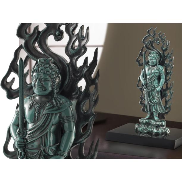 牧田秀雲 原型作 高岡銅器 不動明王 仏像 美術品 工芸品 日本製 青銅色